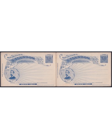 F-EX45608 EL SALVADOR 1897POSTAL STATIONERY 1c PRESIDENT SERV URBANO WITH RESPONSE.