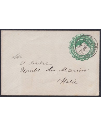 F-EX45694 EGYPT 1892 COVER STATIONERY 2m BULAG ARCHEOLOGY PYRAMID SPHINX ITALY.
