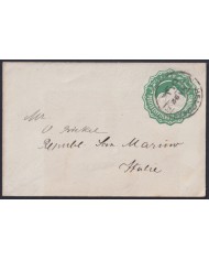 F-EX45694 EGYPT 1892 COVER STATIONERY 2m BULAG ARCHEOLOGY PYRAMID SPHINX ITALY.
