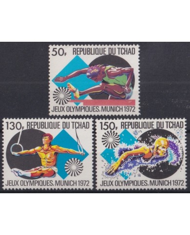 F-EX45629 CHAD TCHAD MNH 1972 MUNICH OLYMPIC GAMES ATHLETISM SWIMMING.
