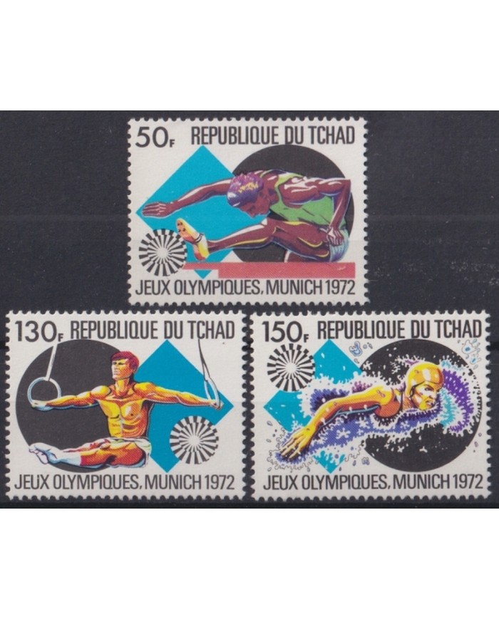 F-EX45629 CHAD TCHAD MNH 1972 MUNICH OLYMPIC GAMES ATHLETISM SWIMMING.