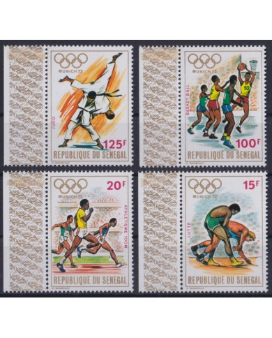 F-EX45630 SENEGAL MNH 1972 MUNICH OLYMPIC GAMES ATHLETISM JUDO BASKETBALL.