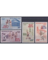 F-EX45633 NIGER MNH 1972 MUNICH OLYMPIC GAMES ATHLETISM SOCCER WINNER OVERPRINT.