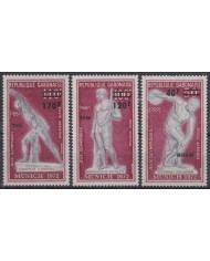 F-EX45655 GABON MNH 1972 MUNICH OLYMPIC GAMES ATHLETISM ARCHEOLOGY OVERPRINT.