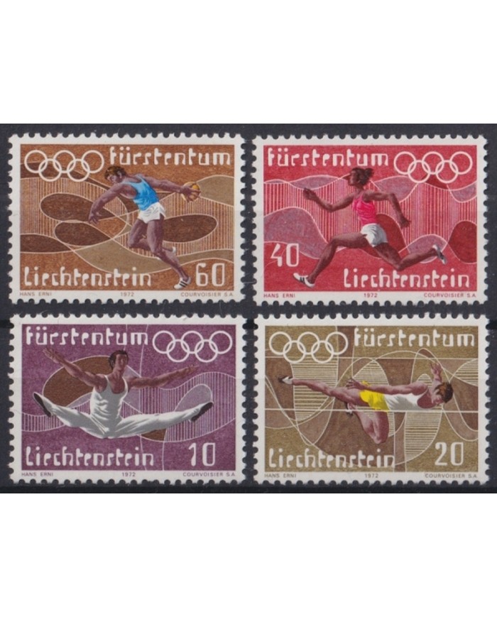 F-EX45667 LIECHTENSTEIN MNH 1972 MUNICH OLYMPIC GAMES ATHLETISM.
