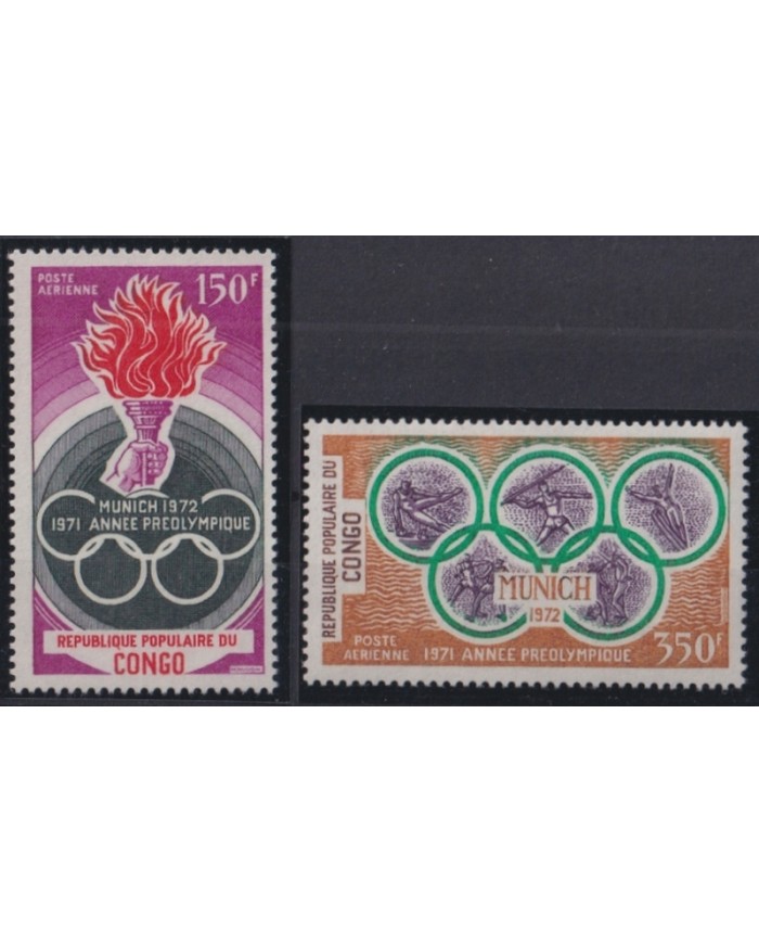 F-EX45663 CONGO MNH 1971 MUNICH PRE OLYMPIC GAMES ATHLETISM.