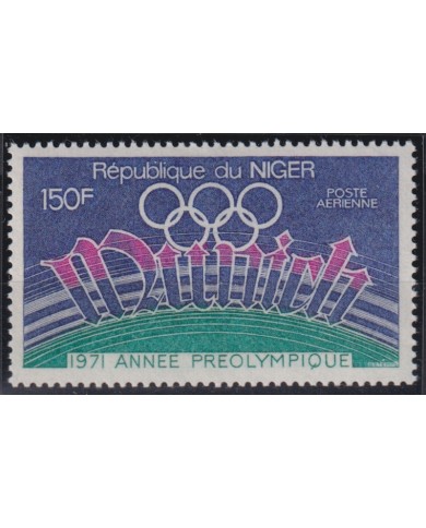 F-EX45678 NIGER MNH 1971 MUNICH PRE OLYMPIC GAMES ATHLETISM JAVELIN.