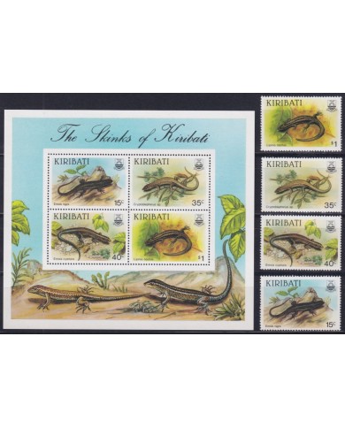 F-EX45061 KIRIBATI MNH 1987 WILDLIFE LIZARD GECKO SKINKS.
