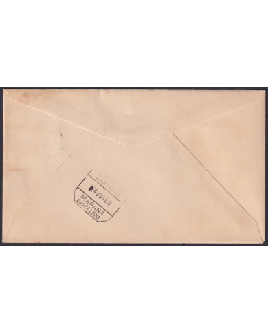 F-EX45732 RIO MUNI SPAIN 1950 REG FDC READING INDIGENOUS TO BARCELONA.