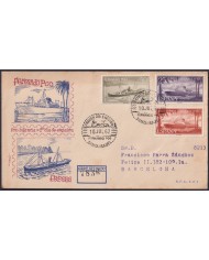 F-EX45738 FERNANDO POO 1962 REG FDC PRO-CHILDREN SHIP CRUICER BARCOS TO SPAIN.