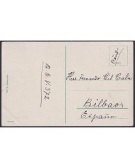 F-EX45873 SWEDEN SUEDE SVERIGE 1914 POSTCARD STOCKHOLM THEATRE BILBAO SPAIN.