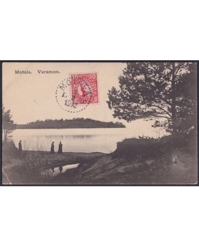 F-EX45876 SWEDEN SUEDE SVERIGE 1912 POSTCARD MOTALA VARAMON TO BILBAO SPAIN.