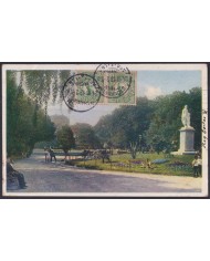 F-EX45877 SWEDEN SUEDE SVERIGE 1913 POSTCARD STOCKHOLM PARK TO BILBAO SPAIN.