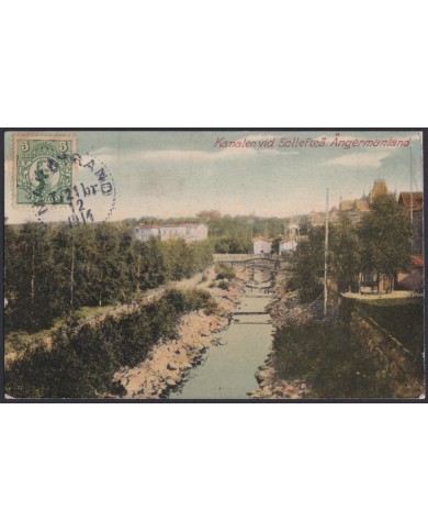 F-EX45881 SWEDEN SUEDE SVERIGE 1914 POSTCARD ANGERMANLAND BILBAO SPAIN.