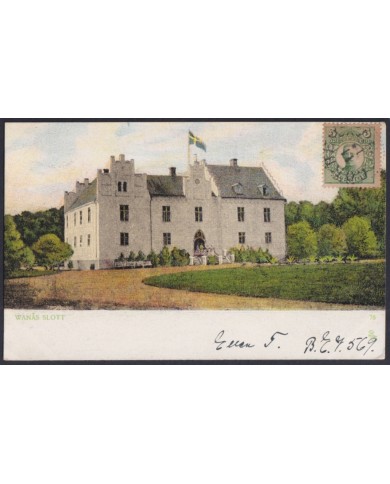 F-EX45884 SWEDEN SUEDE SVERIGE 1913 POSTCARD WANAS SLOTT TO BILBAO SPAIN.