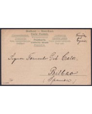 F-EX45884 SWEDEN SUEDE SVERIGE 1913 POSTCARD WANAS SLOTT TO BILBAO SPAIN.