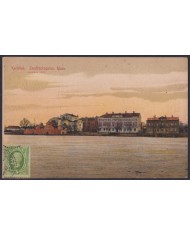 F-EX45885 SWEDEN SUEDE SVERIGE 1913 POSTCARD KARLSTAD RIVER TO BILBAO SPAIN.