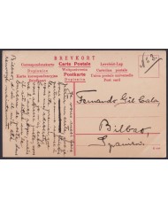F-EX45885 SWEDEN SUEDE SVERIGE 1913 POSTCARD KARLSTAD RIVER TO BILBAO SPAIN.