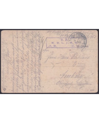 F-EX45896 GERMANY WWI FELDPOST 1916 POSTCARD S.B. K.B.L.J.R.8.