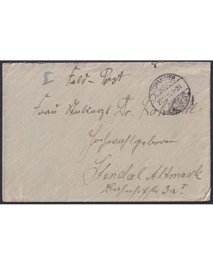 F-EX45898 GERMANY WWI FELDPOST 1915 NEUHAMMER