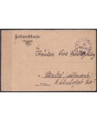 F-EX45908 GERMANY WWI FELDPOST 1914 4ª ARMY CORP CARD