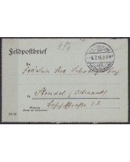 F-EX45909 GERMANY WWI FELDPOST 1915 87ª INF DIVITION CARD.