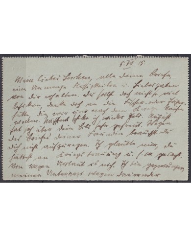 F-EX45909 GERMANY WWI FELDPOST 1915 87ª INF DIVITION CARD.