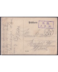 F-EX45912 GERMANY WWI FELDPOST 1916 POSTCARD S.B. J.R.56 14 INFANTERIE DIVITION.