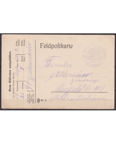 F-EX45919 GERMANY WWI FELDPOST EAGLE BIRD CANCEL 1915 REG INFANTERIE Nº21.