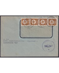 F-EX45928 GERMANY 1943 WWII NAZI-PARTI COVER BREMEN TO BREMERVORDE.