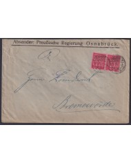F-EX45445 GERMANY 1923 INFLATION COVER OFICIAL OSNABRUCK TO BREMERVORDE.