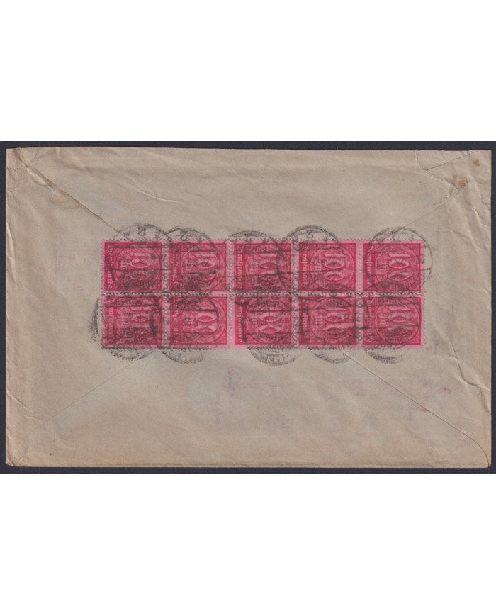 F-EX45445 GERMANY 1923 INFLATION COVER OFICIAL OSNABRUCK TO BREMERVORDE.