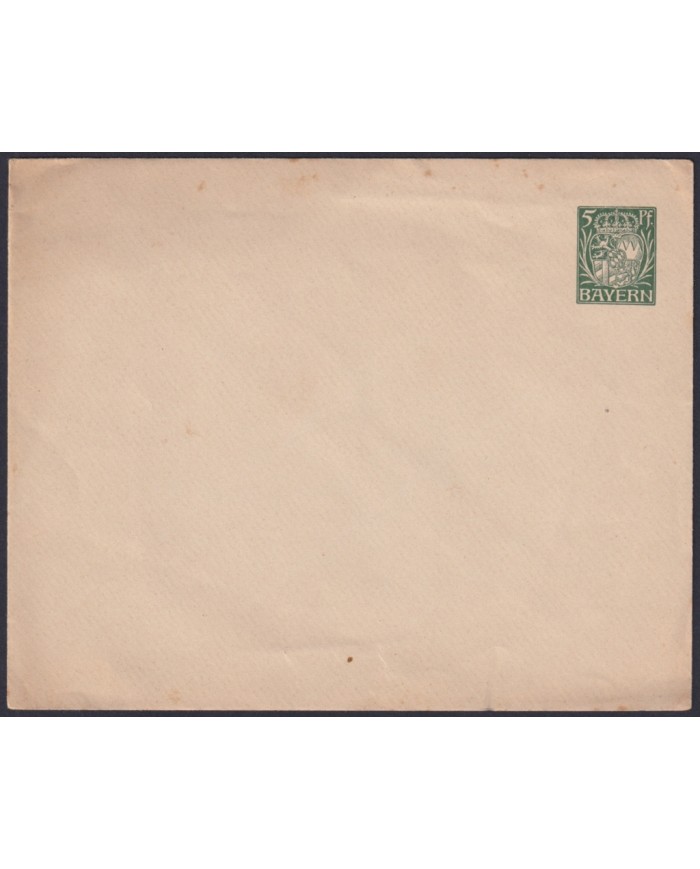 F-EX45931 GERMANY BAYERN BABARIA 5pf COVER POSTAL STATIONERY UNUSED.