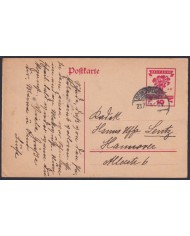 F-EX45940 GERMANY 1919 10pf POSTAL STATIONERY USED TREE.