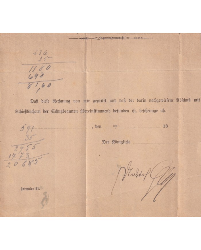 F-EX45941 GERMANY 1892 OFFICIAL MAIL WEILBURG TO HOFFAU.