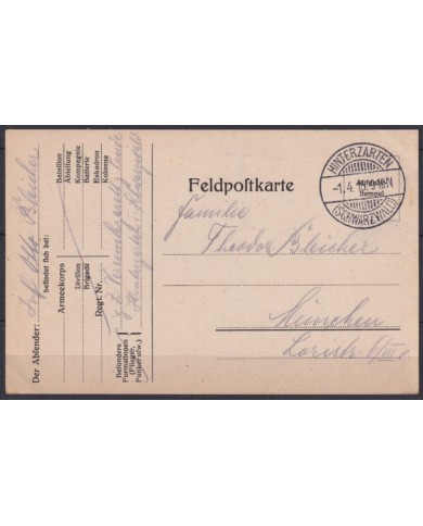 F-EX45957 GERMANY WWI FELDPOST 1915 FELDPOSTKARTE HINTERZARTEN.