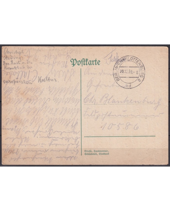F-EX45960 GERMANY WWII FELDPOST 1939 BERLIN CHARLOTEMBURG bd.