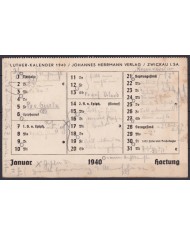 F-EX45961 GERMANY WWII FELDPOST 1940 BERLIN CHARLOTEMBURG c LUTHERAN CALENDAR.