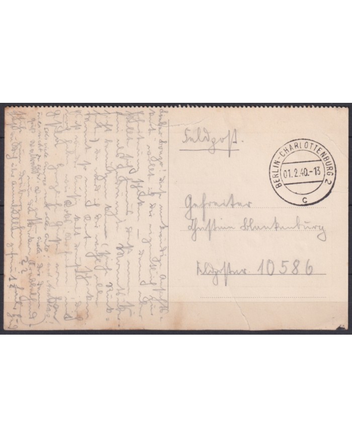 F-EX45961 GERMANY WWII FELDPOST 1940 BERLIN CHARLOTEMBURG c LUTHERAN CALENDAR.