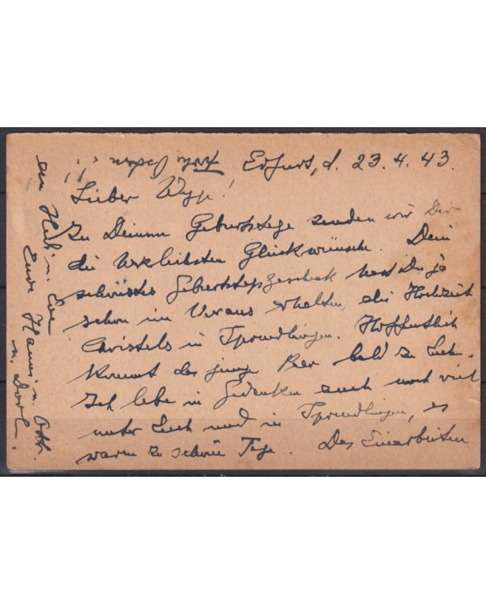 F-EX45963 GERMANY 1943 6pf POSTAL STATIONERY.