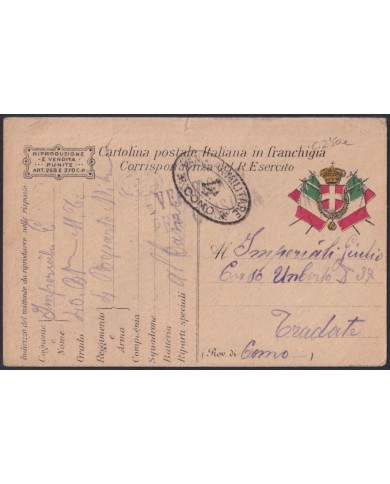 F-EX39238 ALBANIA WWI ITALY OCCUPATION 1917 FELDPOST MILITAR MAIL CENSORSHIP.