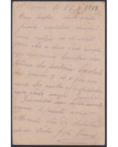 F-EX39240 ALBANIA WWI ITALY OCCUPATION 1917 FELDPOST MILITAR MAIL POSTCARD COMO.