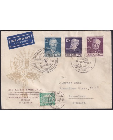 F-EX39575 GERMANY 1953 BERLIN FAMOUS PEOPLES SPECIAL CANC PHILATELIC.