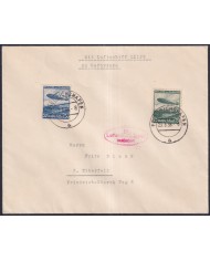 F-EX38977 GERMANY 1936 ZEPPELIN FLIGHT HINDENBURG LZ129 TO GERMANY.