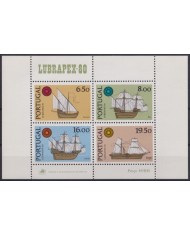 F-EX46039 PORTUGAL MNH 1980 HISTORY OF SHIP LUBRAPEX-80 SHEET.