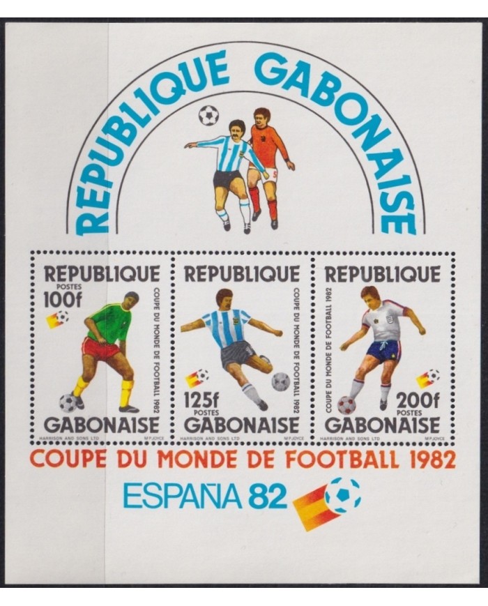 F-EX46091 GABON MNH 1982 SOCCER WORLD CUP SPAIN FUTBOL.