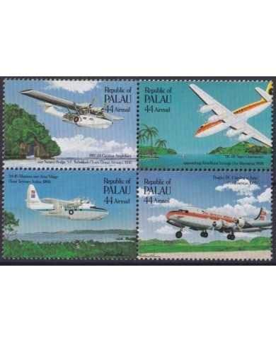 F-EX46061 PALAU IS MNH 1985 AIRPLANE PBY 5A CATALINA ANPHIBIAN DC-6B DOUGLAS DC-4.