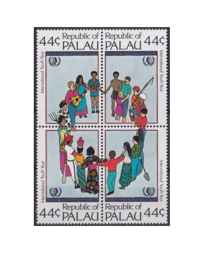 F-EX46059 REPUBLIC OF PALAU MNH 1985 BLOCK INTERNATIONAL YOUTH YEAR.F-EX23848