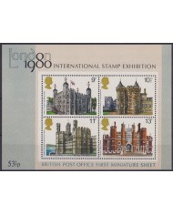 F-EX46056 ENGLAND UK GREAT BRITAIN MNH 1980 SHEET LONDON PHILATELIC EXPO CASTLE.