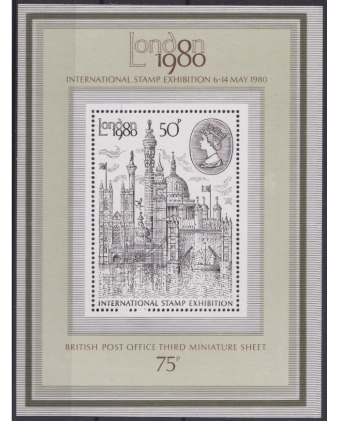 F-EX46057 ENGLAND UK GREAT BRITAIN MNH 1980 SHEET LONDON PHILATELIC EXPO.